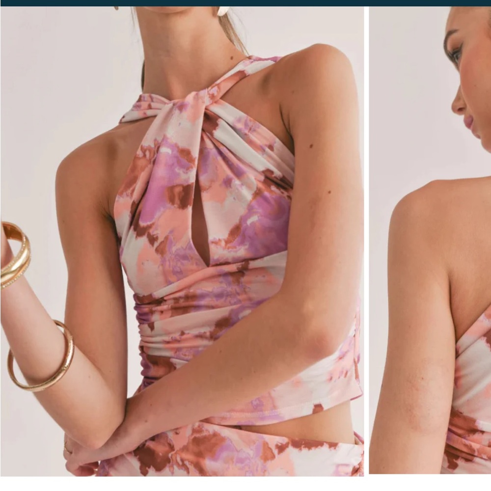 Pink and Purple Halter Top